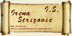 Irena Strizović vizit kartica